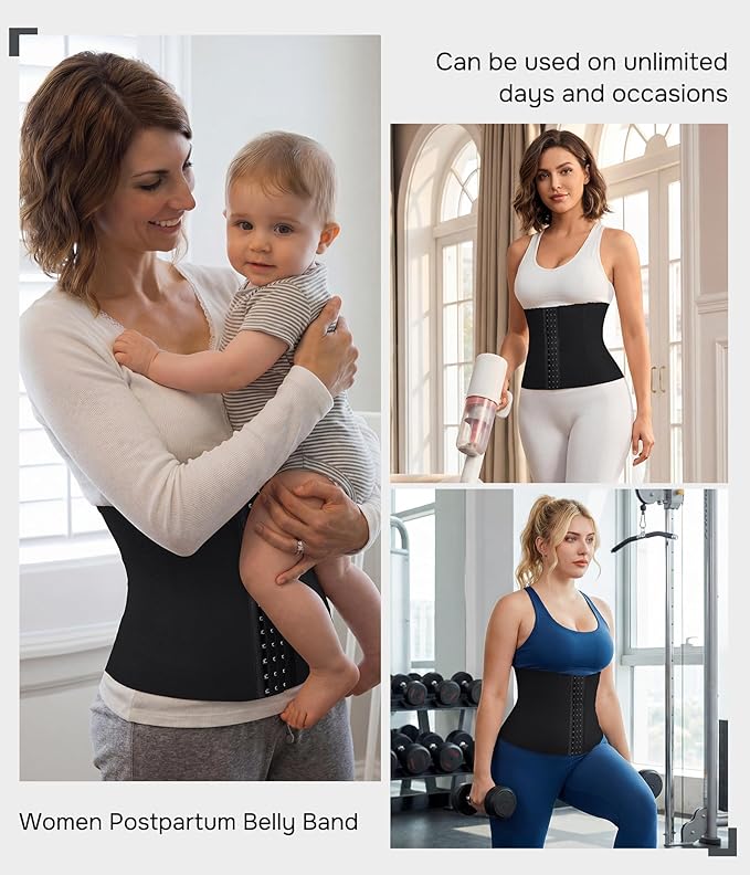 Eleady Waist Trainer for Women Corset Shapewear Tummy Control Adjustable Belly Binder Post Partum