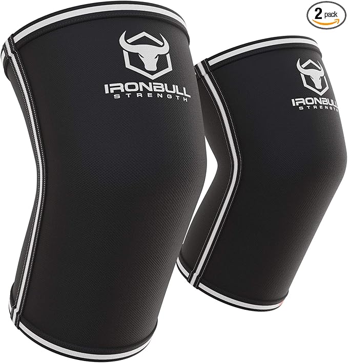 Elbow Sleeves 5mm (1 Pair) - High Performance Elbow Sleeve Support for Weightlifting, Weight Training & Powerlifting - Best Compression Straps - for Men and Women (Medium, Black/Grey)
