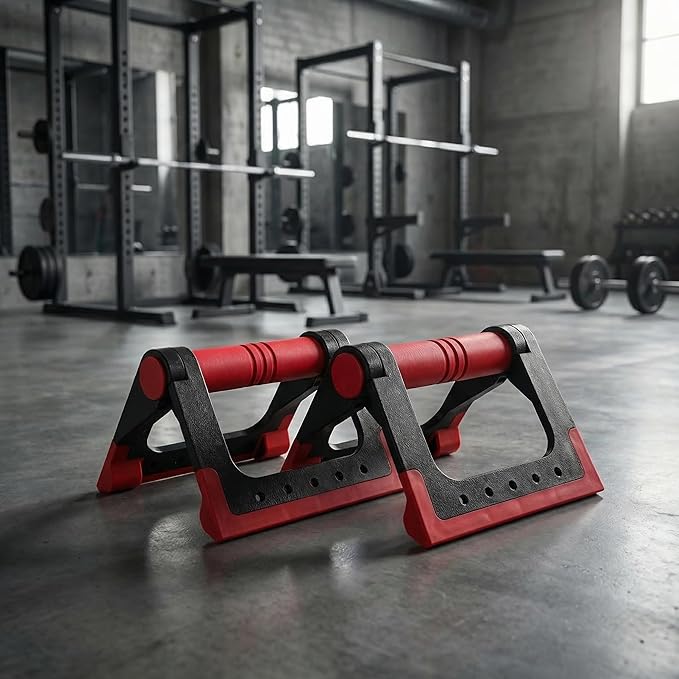 Toddmomy Foldable Push-up Stand Pair Portable Exercise Handles for Home Strength Training Compact Push up Bars for Floor Workouts with Rotating Arm Support 6.3 Inch Fitness Equipment