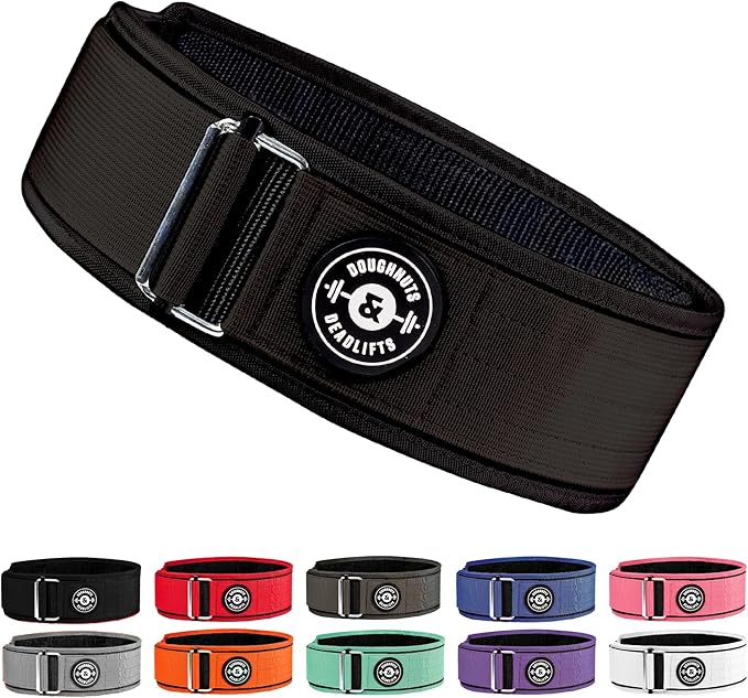 Weight Lifting Belt for Squats, Weightlifting Belt for Deadlifts - 4in Back Support for Bodybuilding | Powerlifting, Locking Metal Buckle, Weight Lifting Belts for Men - Quick Locking