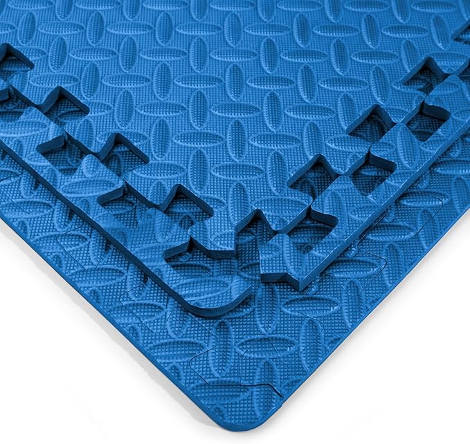 Art3d 24 Sq.Ft Eva Puzzle Exercise Mats, 1/2" Thick Foam Interlocking Tiles for Gyms, Flooring, Workout, Gym Equipments, Pack of 6, Blue