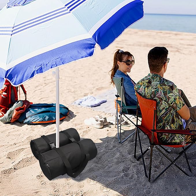 D&ONEHOS 120lbs Fillable Sandbags for Umbrella Base Weights，Sandbags for Weight,Weight Bags for Cantilever Offset Patio Umbrella Base, Deck, Poolside，Set of 2，Black(Without Sand)
