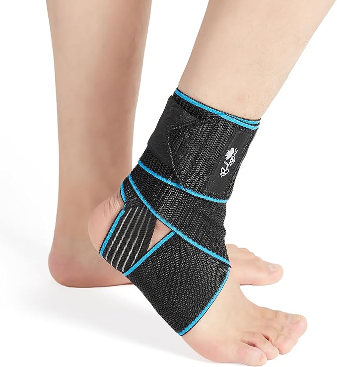Bodyprox Ankle Support Brace 2 Pack, Adjustable Compression Ankle Braces for Sports Protection, One Size Fits Most for Men & Women