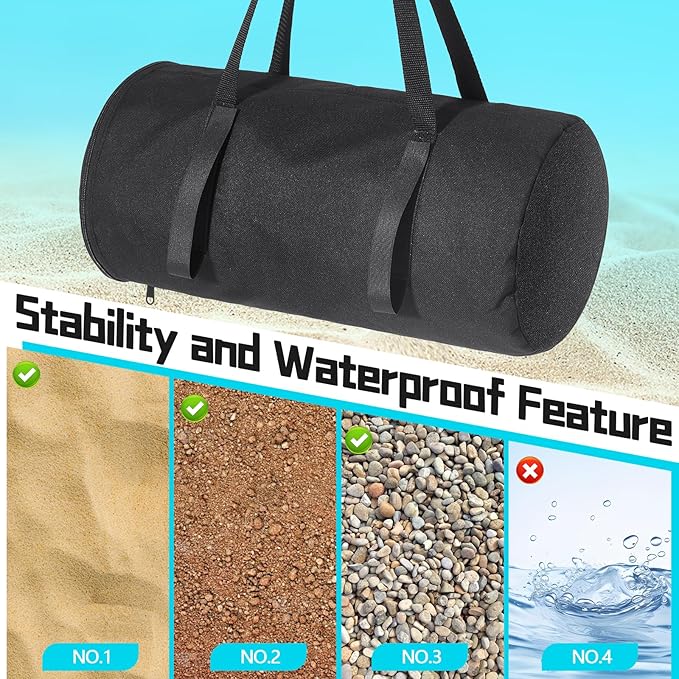 Extra Large Canopy Weights Sand Bags 300 LBS Set of 4, 600D Heavy Duty Windproof Weight Bags for Outdoor Tent, Gazebo, Patio Umbrella, Sun Shelter, Windproof Pop up Tent Weights (No Sand)(Black)