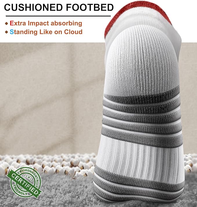 BULLIANT Men Running Socks,Active Ankle Socks No Show For Men With Cushioned Footbed Arch Support Breathable Wicking