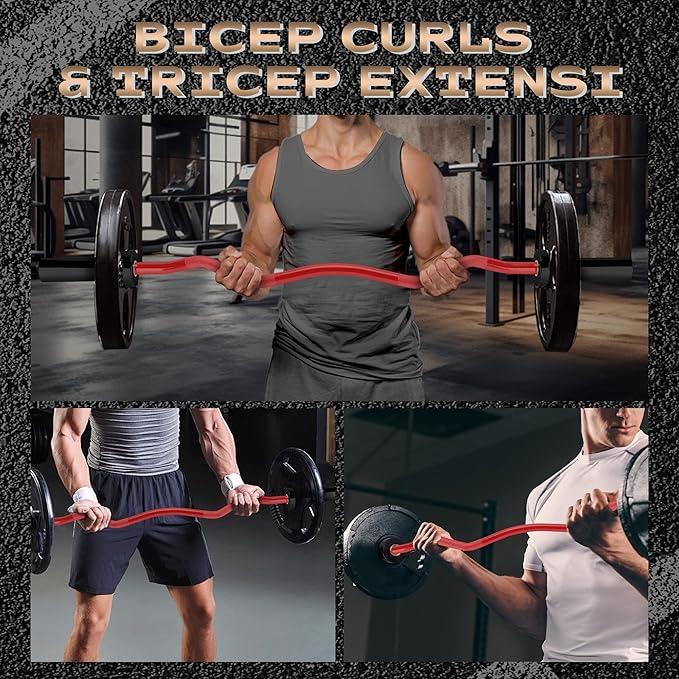 GaveeLife Olympic Barbell Bar for Weightlifting - 7FT Heavy Duty (1500LB/700LB), 4FT Short (500LB), 4FT EZ Curl Bar - Weight Bar Fit 2” Standard Weights - Home Gym Strength Training