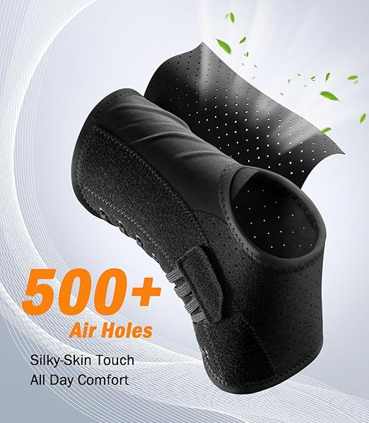 Slim-Fit Ankle Brace for Sprained Ankle, Quick Lace Up Ankle Support for Women Men with 2 Auto-Shaped Pads, Air Fabric Cool Ankle Stabilizer for Injury Recover, Running,Sports, XL(14”-15”)