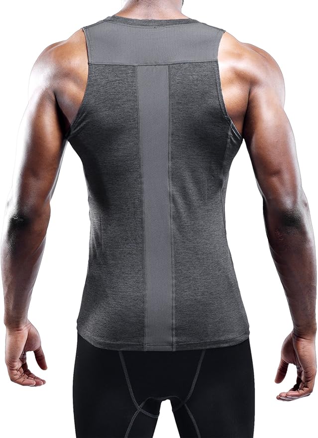NELEUS Men's 3 Pack Athletic Compression Under Base Layer Sport Tank Top