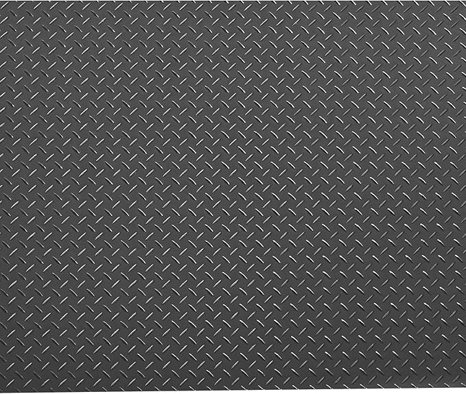 VEVOR Garage Floor Roll, 4 x 10 ft Garage Flooring Mat, 2.2 mm Thickened PVC Diamond Plate Floor Protector Mat with Double-Sided Tape, Non-Slip, Easy to Clean for Warehouse, Gyms, Trailer, Black