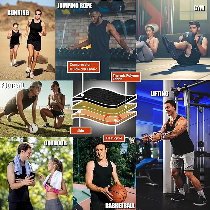 Sauna Vest for Men Waist Trainer, Sleeveless Mens Sweat Sauna Suit Shirt Compression Tank Top