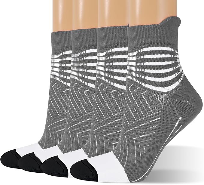 IRAMY Compression Ankle Support Socks Women - Wicking, Cushioned Athletic, Plantar Fasciitis Relief 2/3/6 Pairs