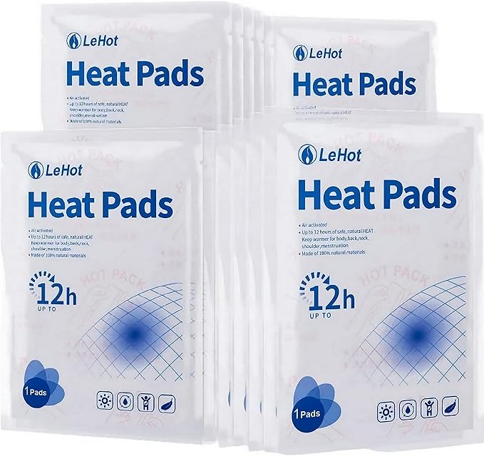 Hot Body Warmers - 40 Pack Disposable Adhesive Patches for Up to 12 Hours of Safe, Natural Heat, Ideal for Outdoor Activities like Skiing, Hiking & More, Fastest Activation for On-the-Go Warmth.