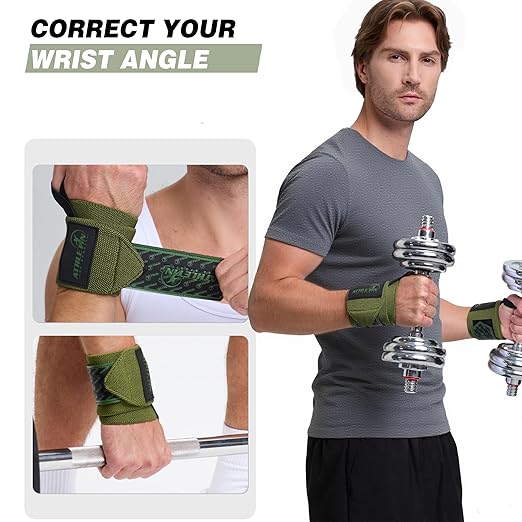 Wrist Wraps for Weightlifting - 18” Heavy Duty Wrist Support for Gym, Powerlifting, Bench Press & Cross Training - Adjustable with Thumb Loop, Durable for Men & Women, Includes Carry Pouch