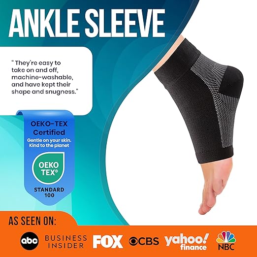 Ankle Brace for Women & Men - Compression Socks 20-30mmHg, Achilles Tendonitis, Plantar Fasciitis Relief, Sprained Ankle, Heel Spurs, Foot Swelling & Fatigue, Arch Support (1 Pair)