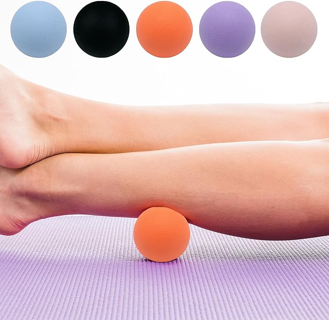 Small Hard Massage Ball 2 Pack. Lacrosse Ball Size Fascia Balls for Trigger Point Deep Tissue Myofascial Release Muscle Relax Plantar Fasciitis Relief Physiotherapy Yoga Pilates (Black)