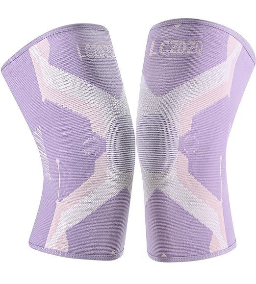 Knee Braces 2-Pack - Compression Sleeves for Men & Women, Knee Pain Relief for Arthritis, Meniscus Tear, Running, Gym, Basketball - Purple XL(Check Sizing)