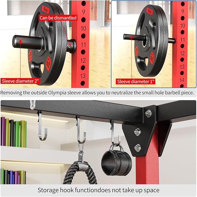 Multi-Purpose Squat Rack,Smith Machine Weight Rack Set with Cable Crossover System, Home Gym Power Racks, Power Racks and Packages