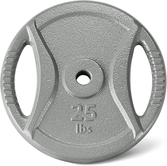 Amazon Basics 1-Inch Cast Iron Grip Weight Plates