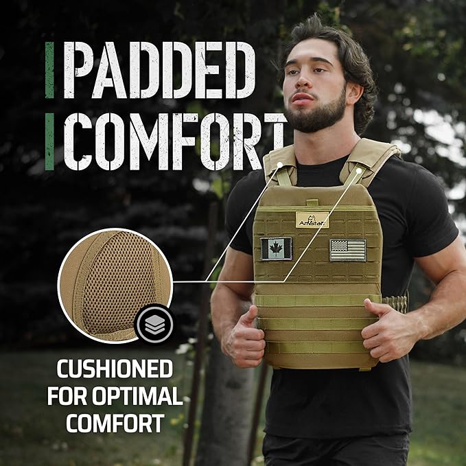 Amstaff Tactical Weighted Vest - Adjustable Weight Vests - Versatile Wearable Vest for Fitness Workouts, Strength and Endurance Training, Running