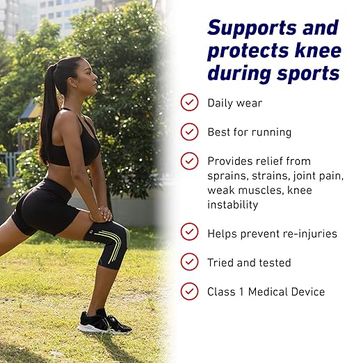 Neo-G Knee Compression Sleeve for Sports - Breathable, Lightweight, Elastic Knee Sleeve for running, Compression Knee Sleeve for knee pain, Meniscus Tear, Sprains, Strains, Injury Recovery - L