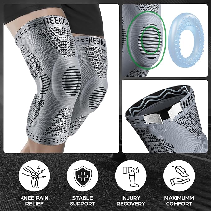 NEENCA Professional Knee Brace for Pain Relief, Medical Knee Support with Patella Pad & Side Stabilizers, Compression Knee Sleeve for Meniscus Tear, ACL, Joint Pain, Runner, Workout - FSA/HSA Eligible