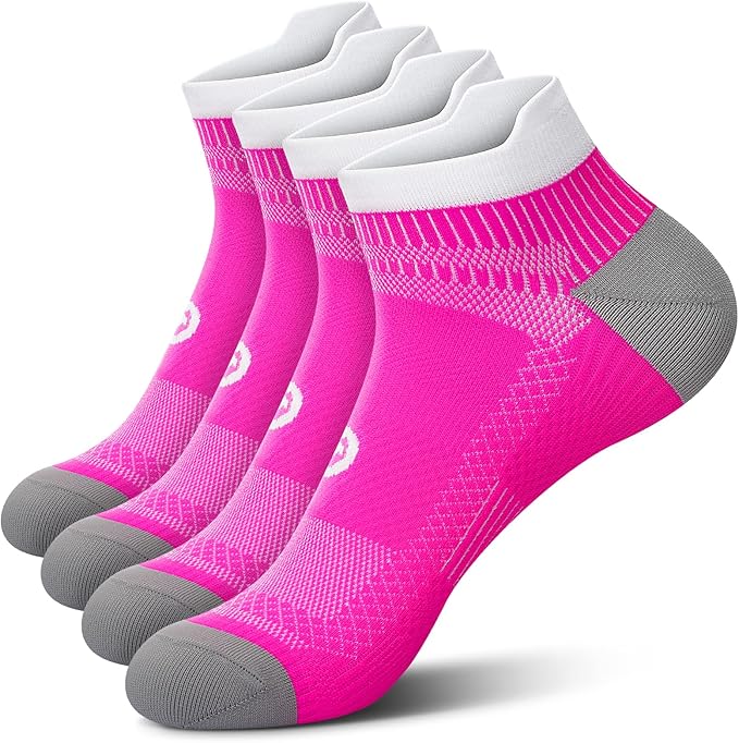 PAPLUS Compression Socks for Men & Women, 2/4/6 Pairs Ankle Running Socks with Arch Support, Ankle Support, Plantar Fasciitis