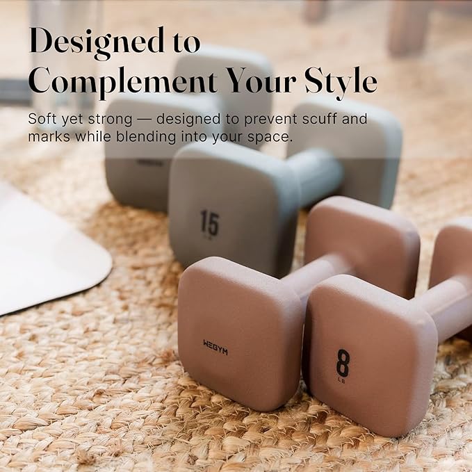 WeGym SafeGrip Square Dumbbells with Anti Slip Handles, Aesthetic Free Weights for Home Workouts, Stable Design Prevents Rolling during Floor Exercises