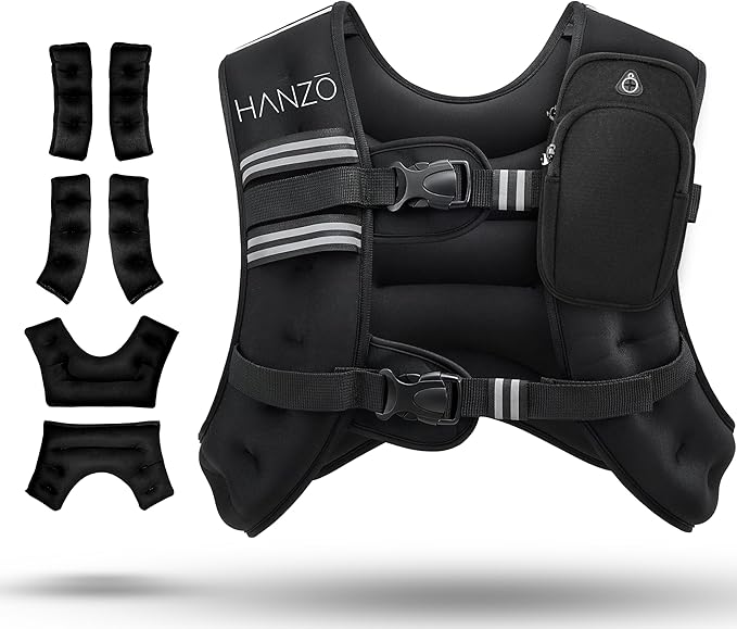 HANZO - Adustable Running Weight Vest Premium Weighted Vest for Running, Workouts, Fitness Training Hiking, Workout Running Vest with Easy Washing