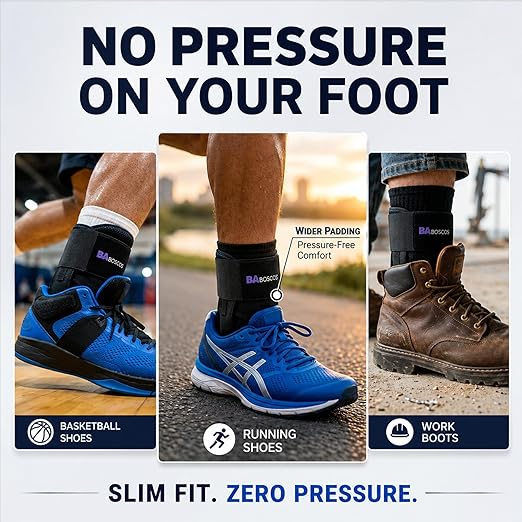 Ankle Brace for Sprain & Sports – 3-Point Support System, No Pressure Comfort Even After Hours, Figure-8 Stability, Easy Hook & Loop Fit for Running, Basketball & Work, XL