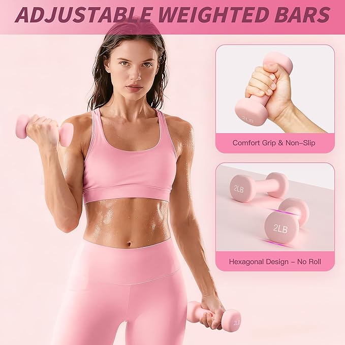NANATI Pilates Kit, Pilates Essential Kit for Women, Pilates Equipment with 14.5" Pilates Ring and Ball, Resistance Bands,Dumbbells & Grip Socks Accessories, Home Pilates Workout Kit for Starter