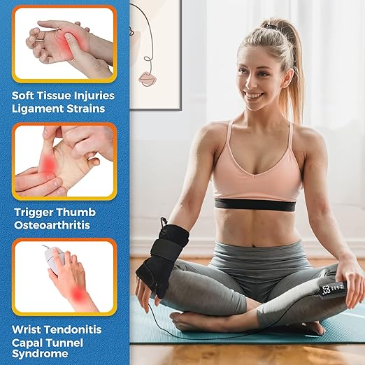 sticro Thumb & Wrist Heating Pad for Hand Arthritis, Heated Wrist Wrap Brace for Sprains Thumb, Tendonitis Pain Relief for Left/Right Hand (S)