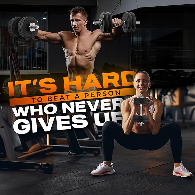Yes4All Threaded Dumbbell Handles, Build Your Own Secure 14/16/18/24 Inch Dumbbell Bar Pair, Fit 1”–1.15” Plates Adjustable for Strength Progress, Non-Slip Star-Lock Collars, Tight Grip