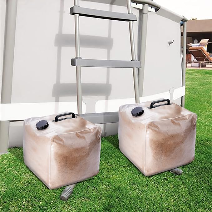 2 Pack Heavy Duty Pool Weight Plastic Sand Bags, 50 LB Universal Pool Weight for Above Ground Entry Systems, Steps and Ladders(Without Sand)