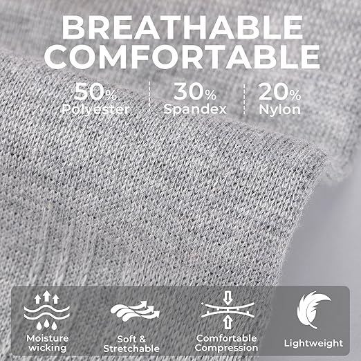 NeoTech Care Ankle Support Sleeve - Open Heel, Light, Elastic & Breathable Knitted Fabric - Medium Compression - For Men, Women, Kids - Right or Left Foot (Gray Color, Size S, 1 Unit)