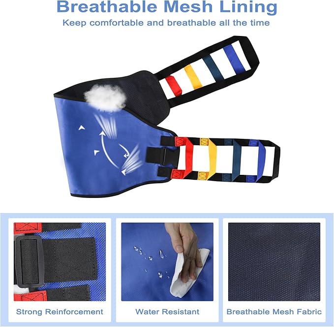 Transfer Belt Transfer Sling - Padded Gait Belt - Heavy Duty Patient Lift, Mobility Standing and Lifting Aid for Disabled, Elderly, Injured - Safely Move from Bed and Wheelchair (Blue)