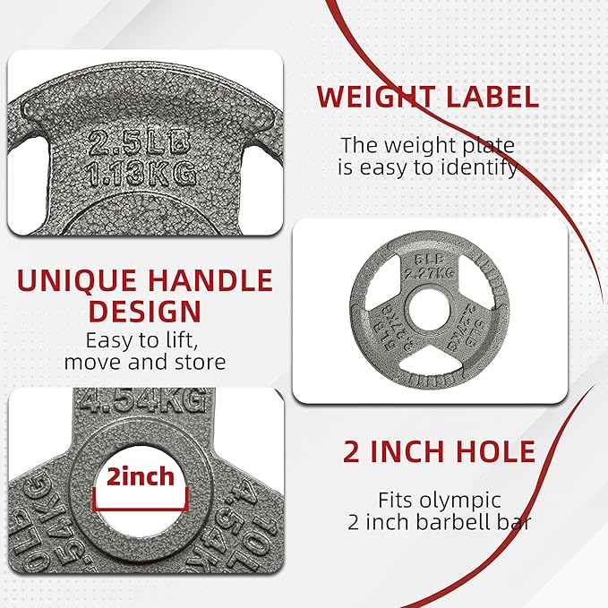 Signature Fitness 2-Inch Cast Iron Barbell Sets