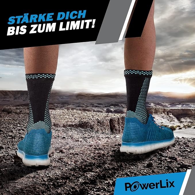 POWERLIX Legs Orthopedic Brace Compression Support Sleeve (Pair) for Swelling, Sprain, Plantar Fasciitis, Arthritis, Tendinitis