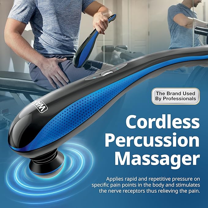 Wahl Lithium-Ion Deep Tissue Percussion Handheld Massager for Muscles, Back, Neck, Shoulder Pain Relief, Cordless, Adjustable Intensity, Long Battery Life, FSA Eligible, Model 4232