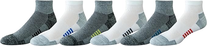 Amazon Essentials Men's Athletic Ankle Socks, Cushioned with Arch Support, Moisture Wicking