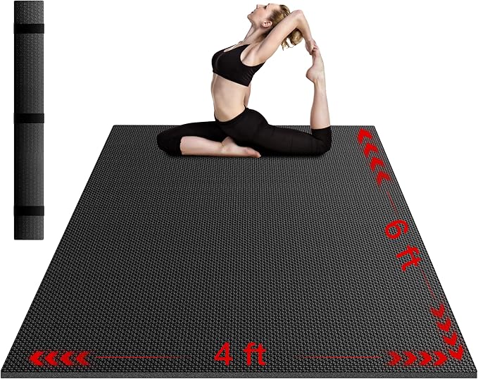 VTORY 7mm Large Workout Mat 7×5 ft – Extra Large Wide Yoga Mat & Pilates Mat Thick, Non-Slip Exercise Mat for Home Gym, Home Workout, HIIT, Strength, Stretching