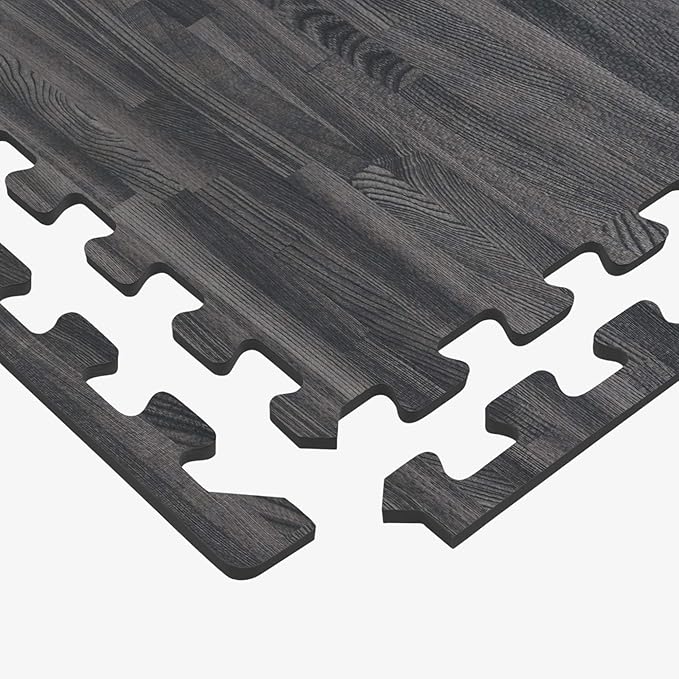 Forest Floor 3/8 Inch Thick Printed Foam Tiles, Premium Wood Grain Interlocking Foam Floor Mats, Anti-Fatigue Flooring – Stylish Flooring Solution