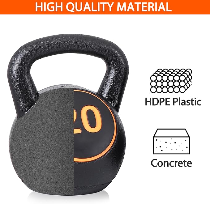 4-Piece Kettlebells Weights Set, Wide Grip Strength Training Soft Kettlebell, Exercise Fitness Concrete Weight, Full Body HIIT Workout, Weights for Women at Home 5 lbs 10 lbs 15 lbs and 20 lbs lb Dumbbells