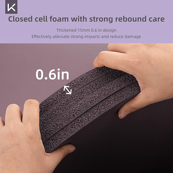 KEEP Extra Thick NBR Yoga Mat for Women & Men, 15mm Thick, 72”x32” Large Exercise Mat with Non-Slip Workout Mat for Yoga, Pilates, Stretching, Meditation – Wide & Cushioned Fitness Mat