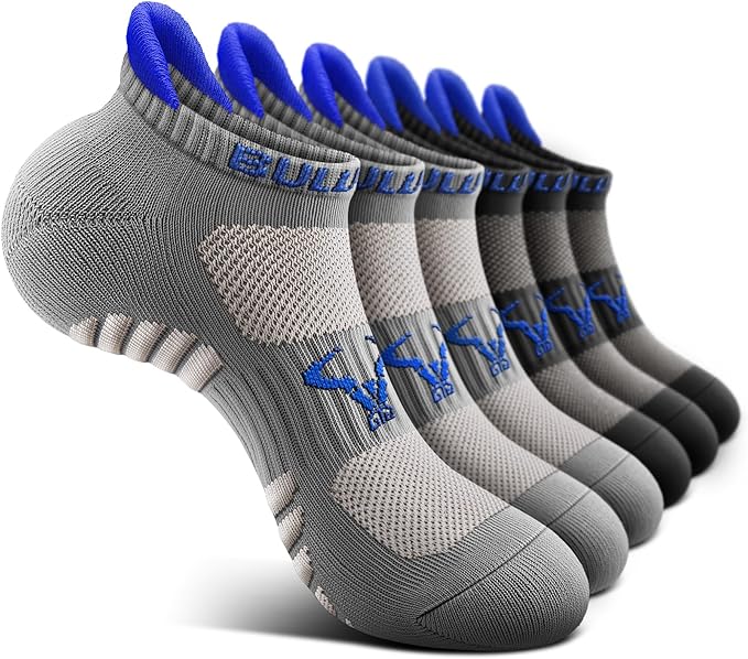 BULLIANT Men Running Socks,Active Ankle Socks No Show For Men With Cushioned Footbed Arch Support Breathable Wicking