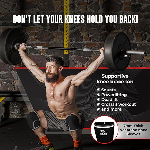Nordic Lifting 7mm Knee Sleeves for Weightlifting & Gym (1 Pair) - Neoprene Compression Support for Squats, Powerlifting & Cross Training - USPA Approved - For Men & Women - XS