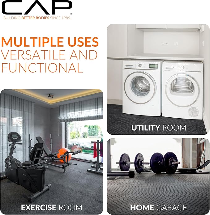 CAP Puzzle Exercise Mats | 1/2” Thick EVA Interlocking Foam Tiles for Home Gym Flooring | Multiple Options