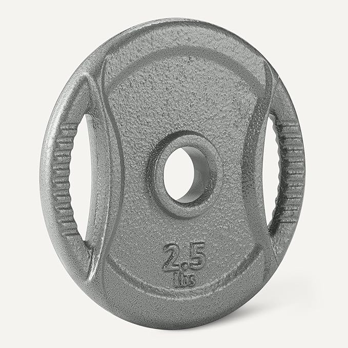 Amazon Basics 1-Inch Cast Iron Grip Weight Plates