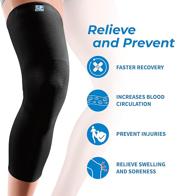 LP SUPPORT 667 Compression Sleeve Leg Full Length for Sports, Cycling, Running, Basketball, for Men Women (S - XL)