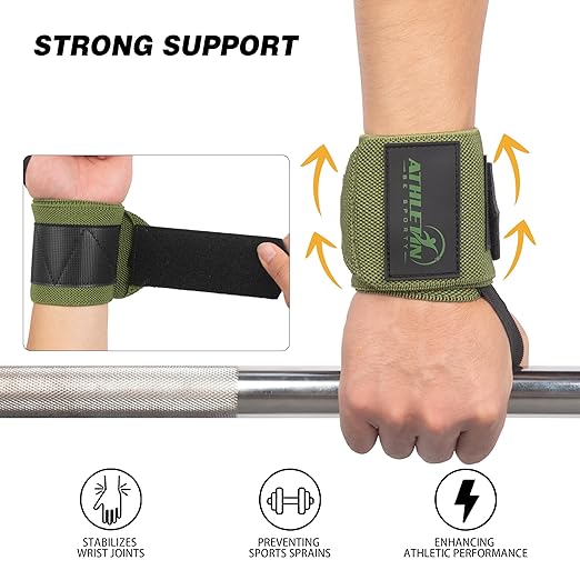 Wrist Wraps for Weightlifting - 18” Heavy Duty Wrist Support for Gym, Powerlifting, Bench Press & Cross Training - Adjustable with Thumb Loop, Durable for Men & Women, Includes Carry Pouch