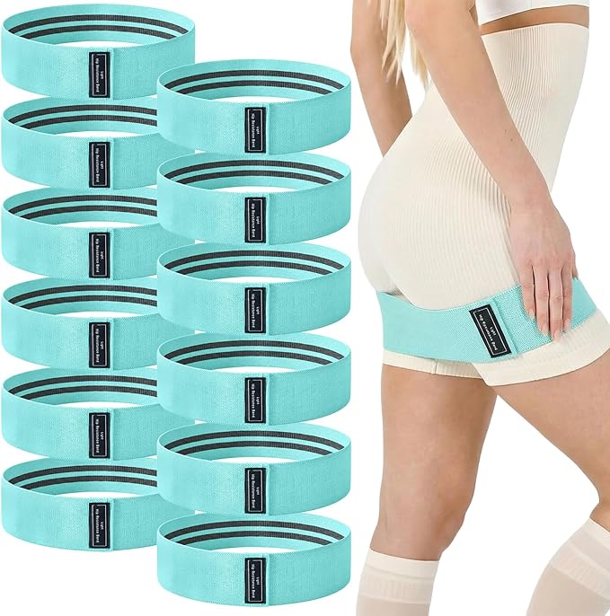 12 PCS Fabric Resistance Bands for Working Out, Booty Bands for Women and Men, Exercise Bands for Legs and Hip,Elastic Stretch Bands for Exercise Yoga Pilates Fitness Home Workout